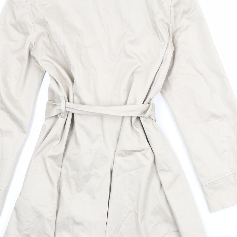 Rossetti Womens Beige Trench Coat Coat Size 14 Button