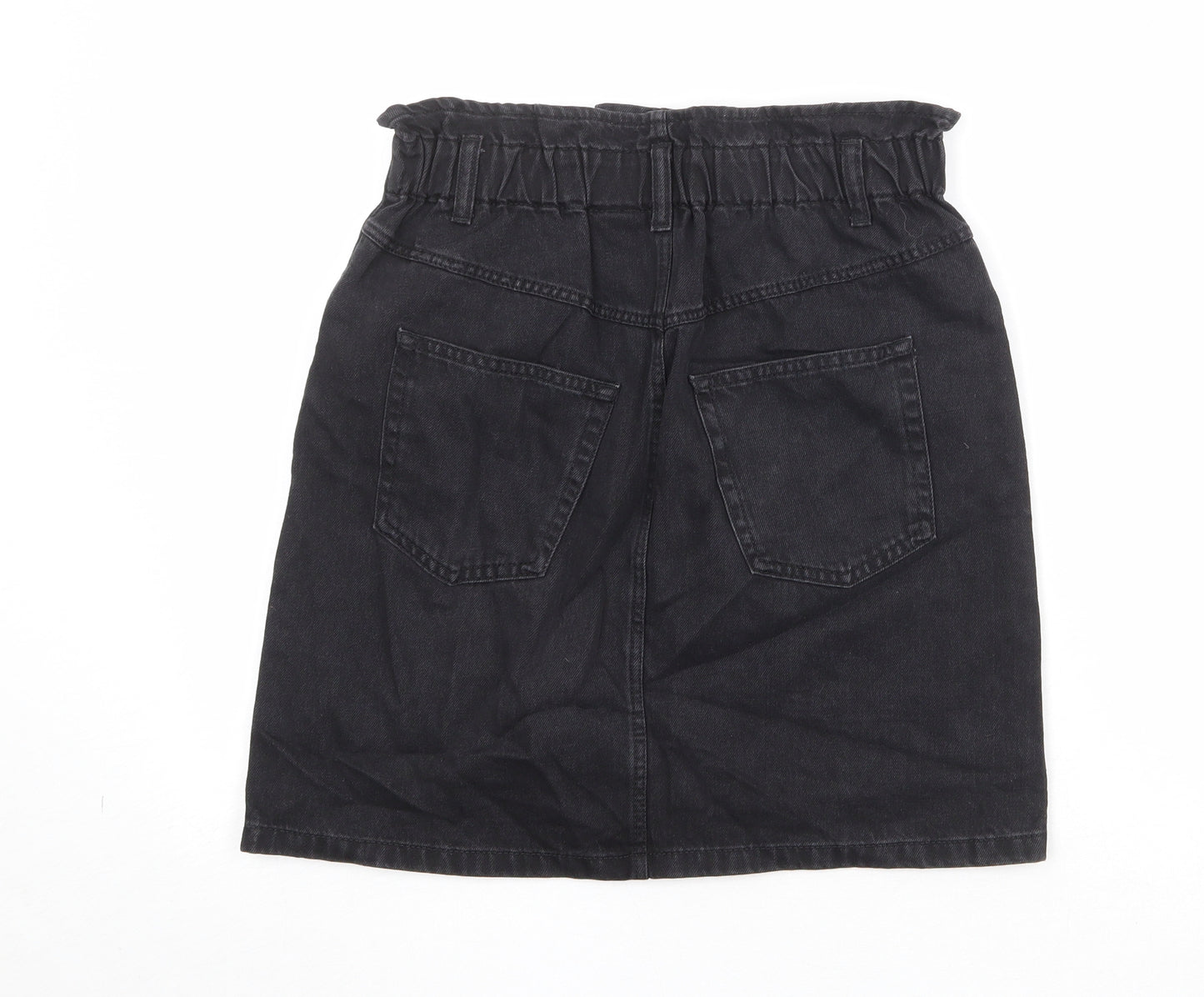 Divided by H&M Womens Black Cotton A-Line Skirt Size 10 Zip