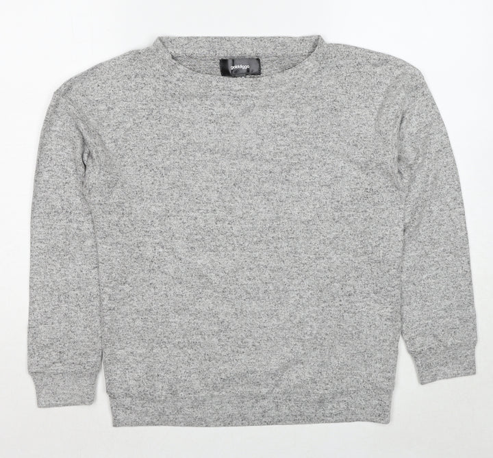 Golddigga Womens Grey Round Neck Viscose Pullover Jumper Size 10