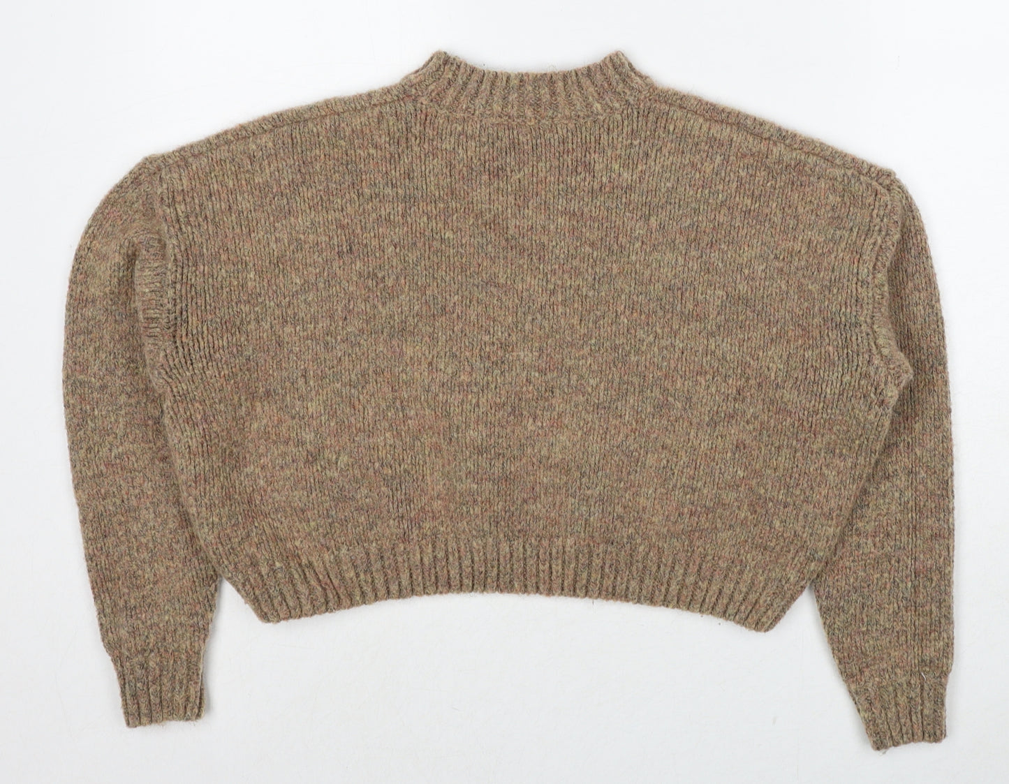 Motel Womens Brown Round Neck Polyester Pullover Jumper Size XS