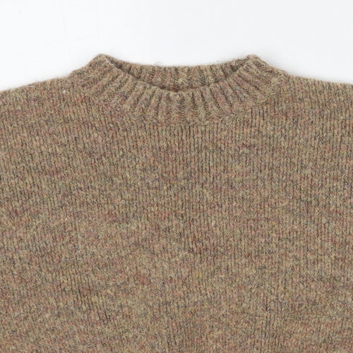 Motel Womens Brown Round Neck Polyester Pullover Jumper Size XS