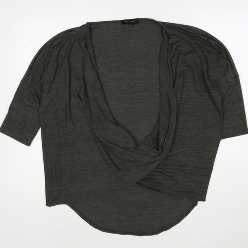 New Look Womens Green Scoop Neck Polyester Cardigan Jumper Size 12