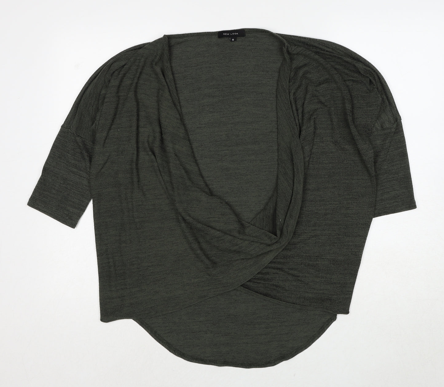 New Look Womens Green Scoop Neck Polyester Cardigan Jumper Size 12