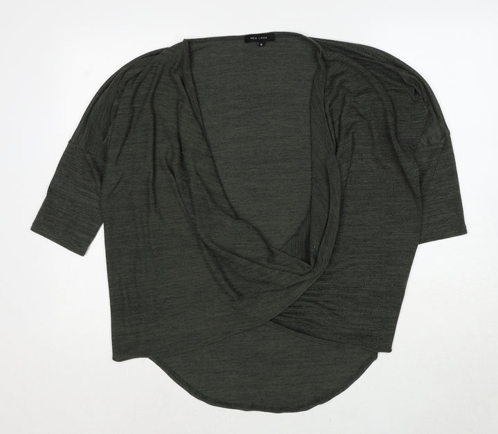 New Look Womens Green Scoop Neck Polyester Cardigan Jumper Size 12