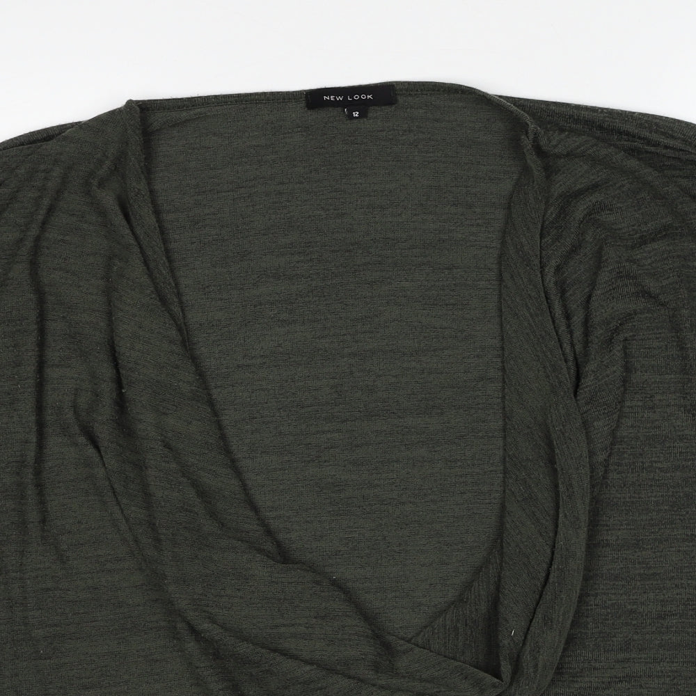 New Look Womens Green Scoop Neck Polyester Cardigan Jumper Size 12