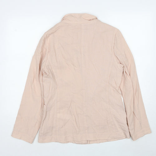 Uttam Boutique Womens Beige Jacket Blazer Size 12 Button