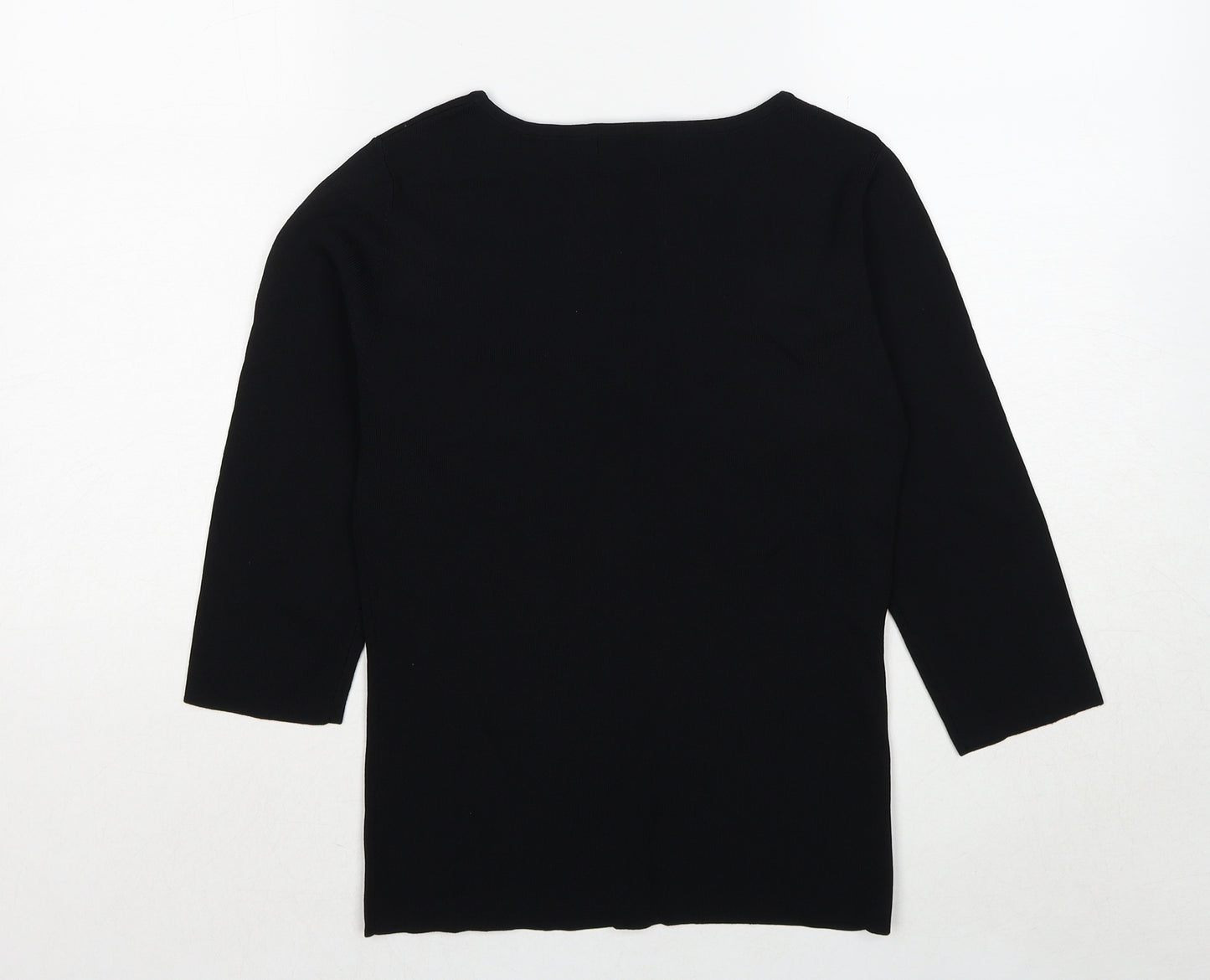 Sky Design Womens Black Round Neck Nylon Pullover Jumper Size S - Label size 1