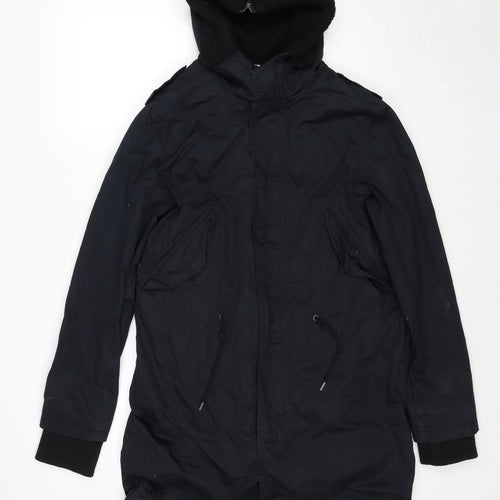 Divided by H&M Womens Blue Parka Coat Size S Zip