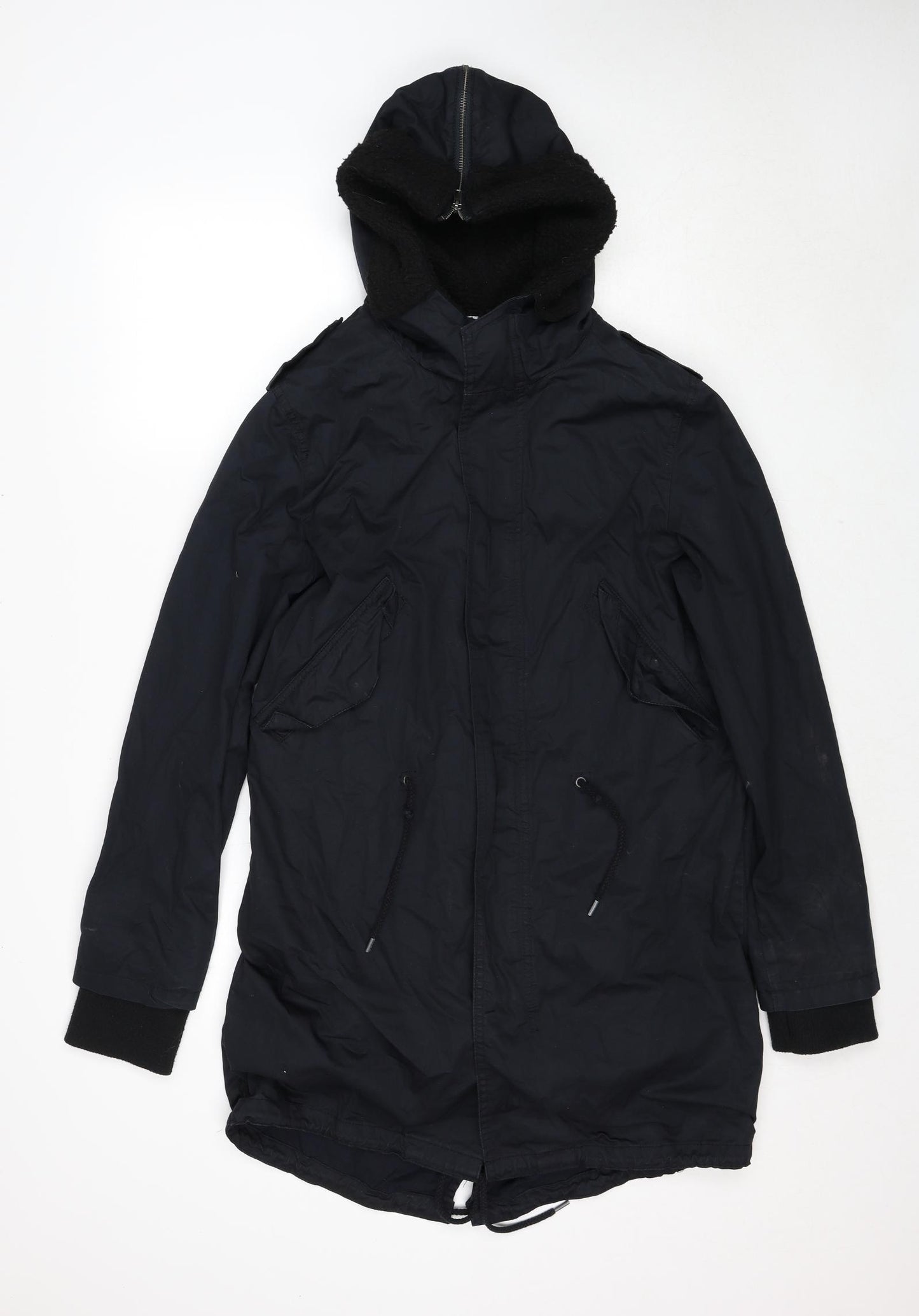 Divided by H&M Womens Blue Parka Coat Size S Zip