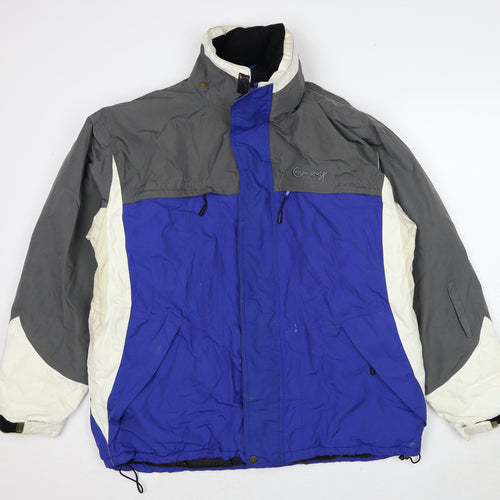 Chamonix Mens Blue Windbreaker Coat Size XL Zip - Colourblock