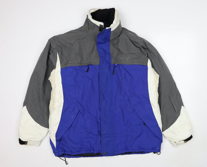 Chamonix Mens Blue Windbreaker Coat Size XL Zip - Colourblock