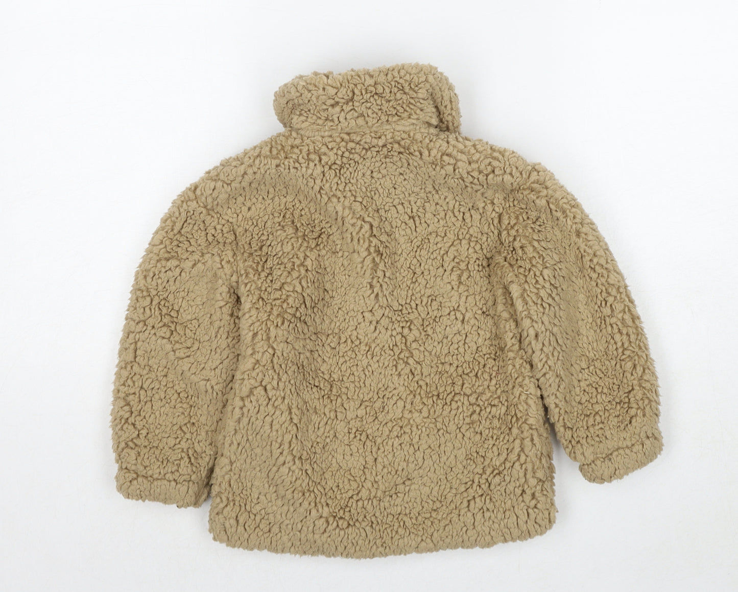 H&M Girls Beige Jacket Size 2-3 Years Zip - Sherpa