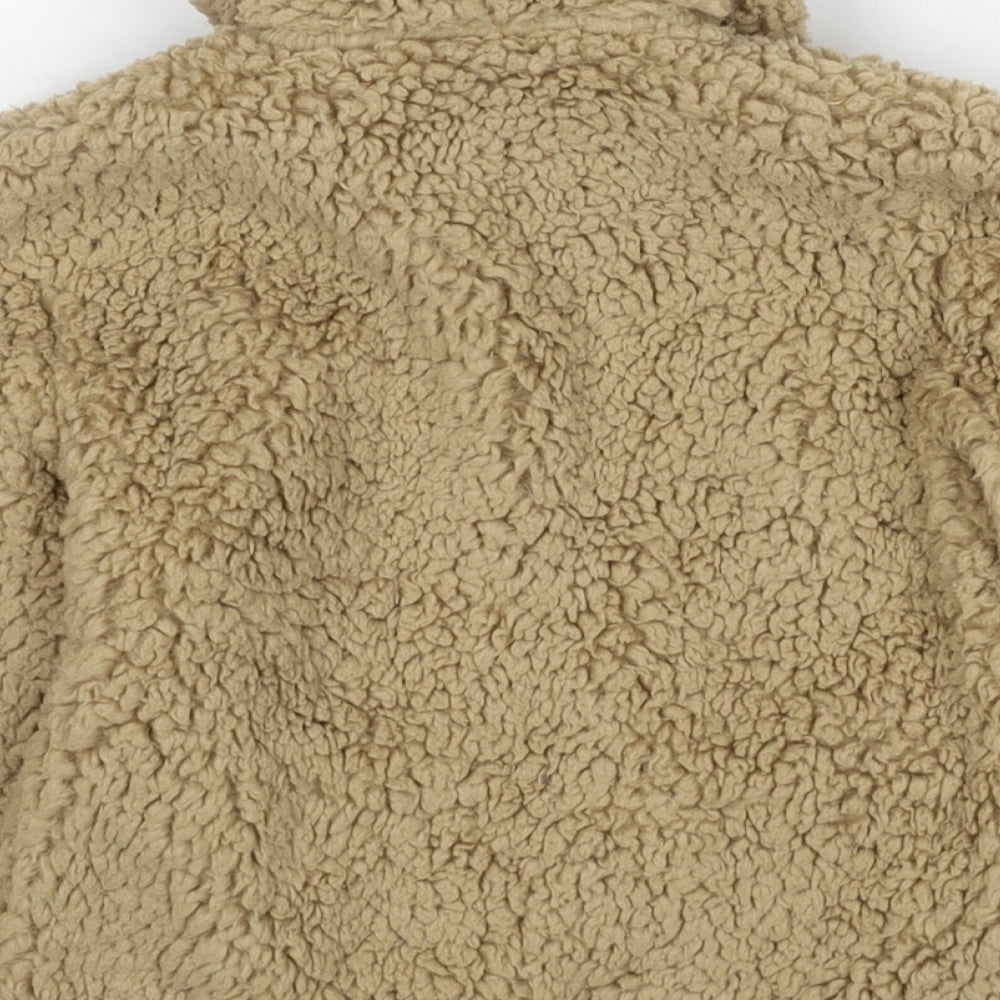 H&M Girls Beige Jacket Size 2-3 Years Zip - Sherpa