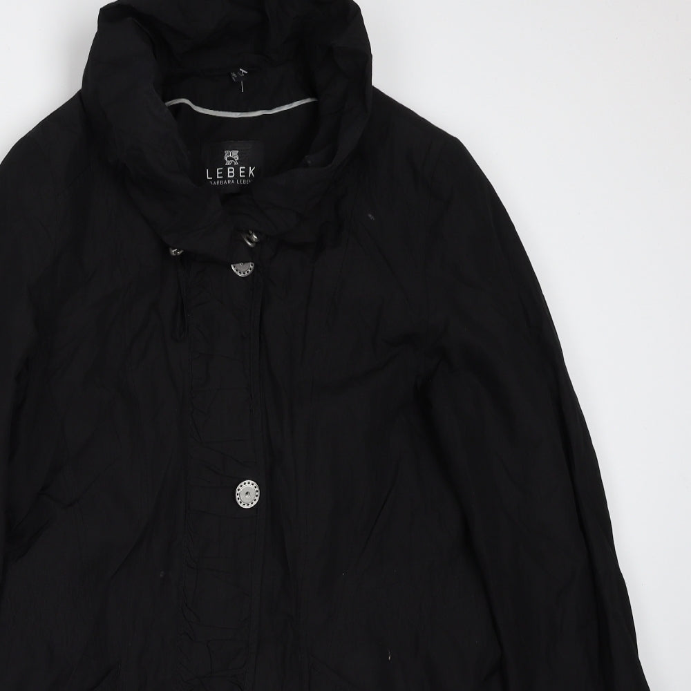 Barbara Lebek Womens Black Overcoat Coat Size 10 Zip