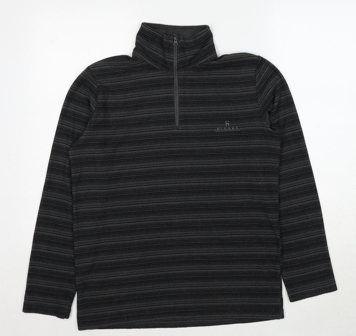 Hi Gear Mens Black Striped Polyester Pullover Sweatshirt Size XS