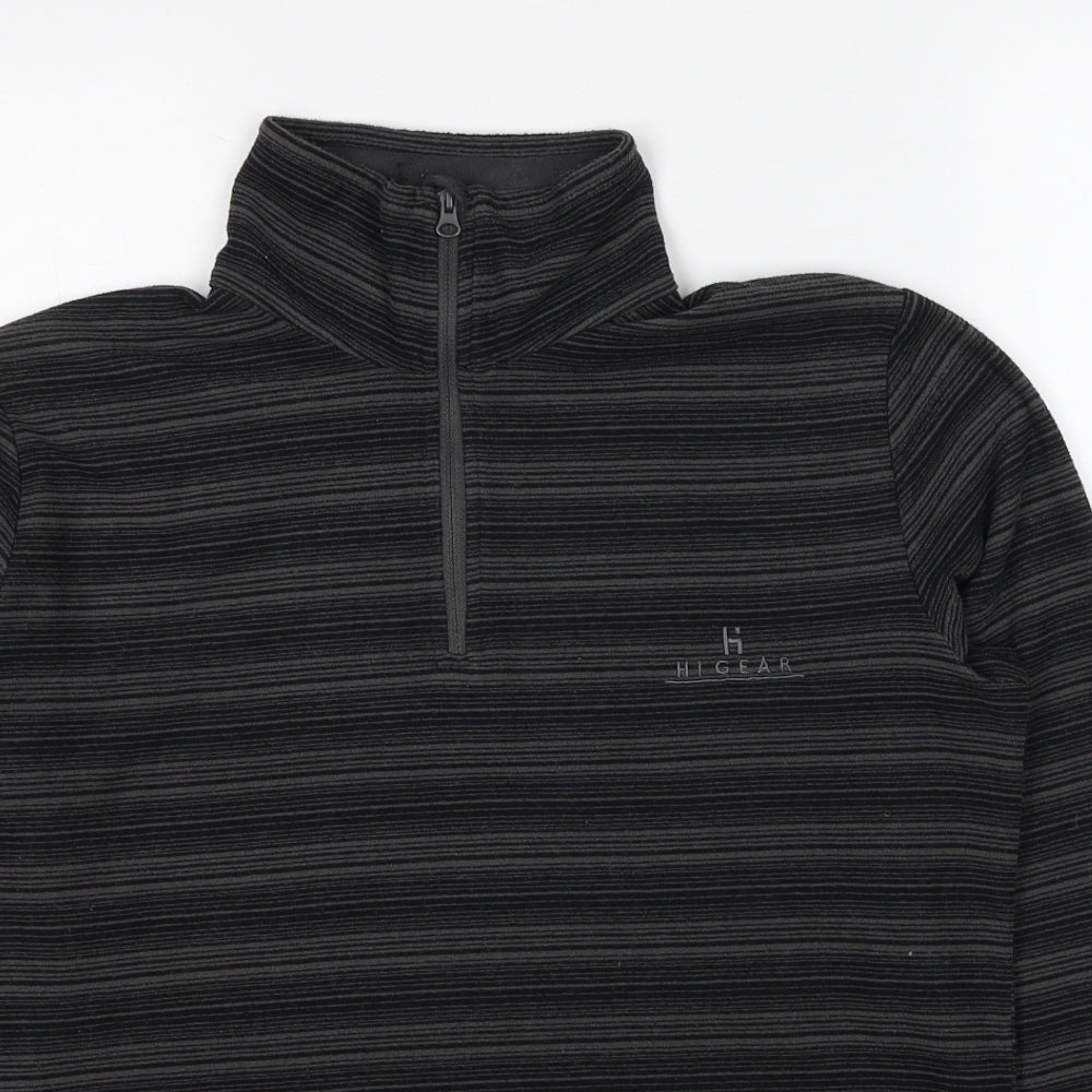 Hi Gear Mens Black Striped Polyester Pullover Sweatshirt Size XS