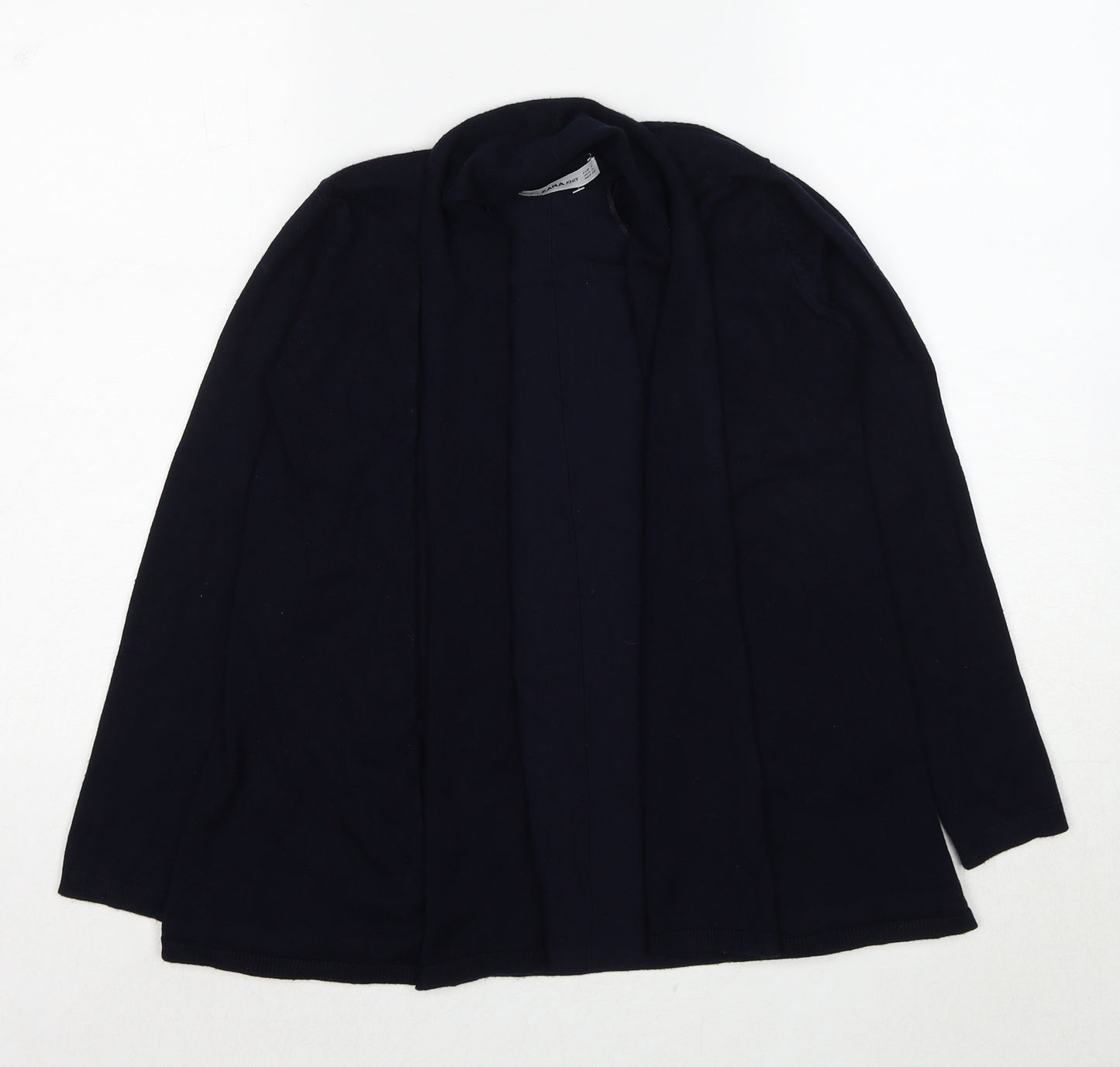 Zara Womens Blue V-Neck Viscose Cardigan Jumper Size S