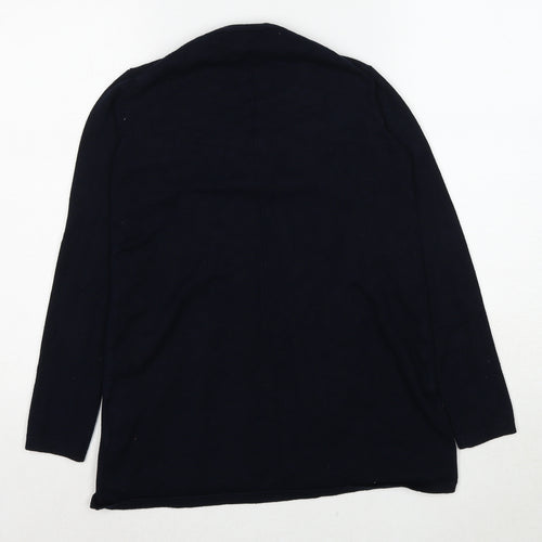 Zara Womens Blue V-Neck Viscose Cardigan Jumper Size S