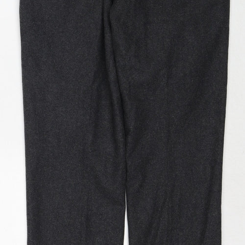 Black & White Mens Grey Wool Trousers Size 30 in Slim Zip