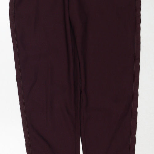 Wallis Womens Purple Polyester Trousers Size 8 Regular