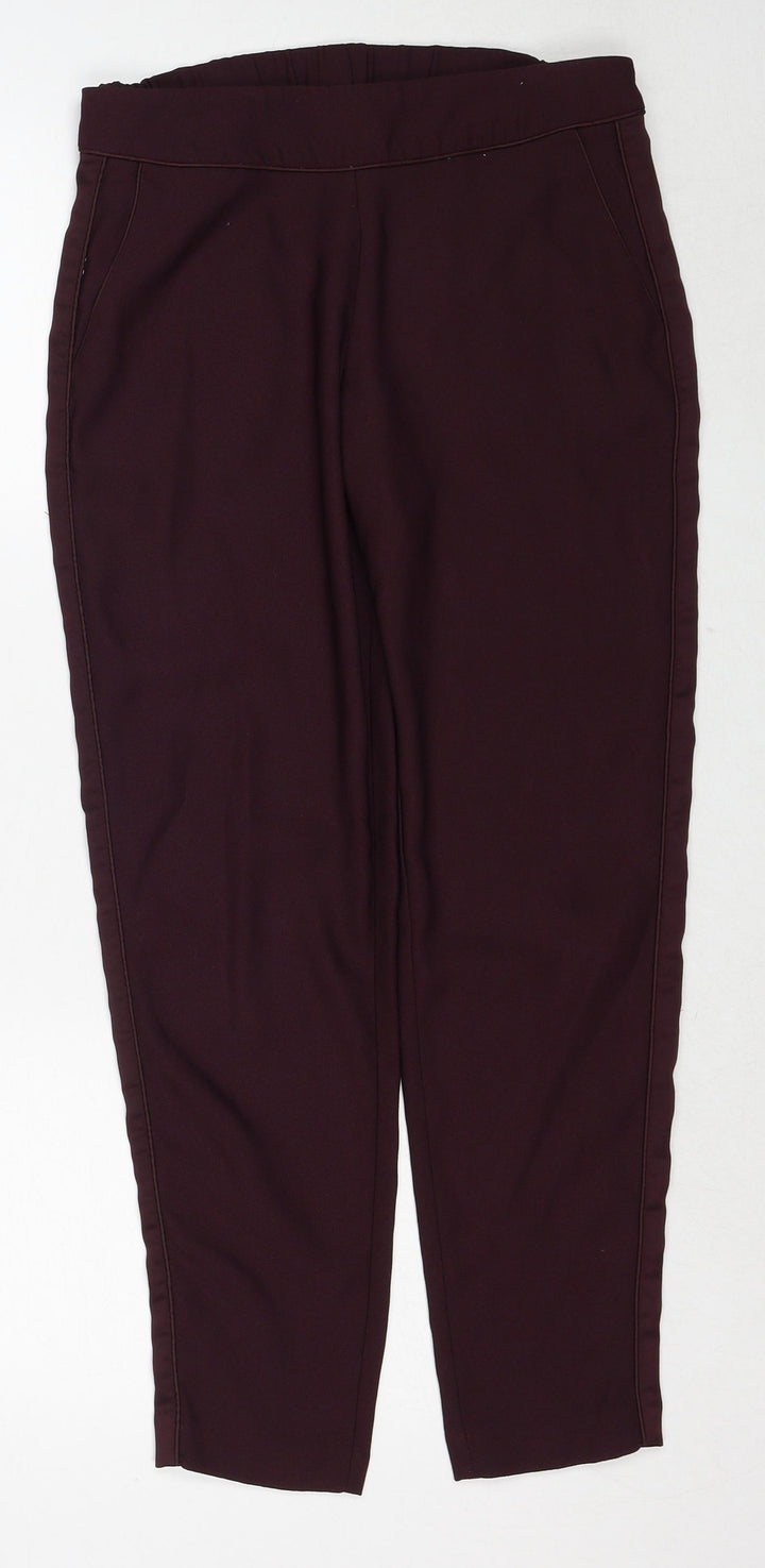 Wallis Womens Purple Polyester Trousers Size 8 Regular