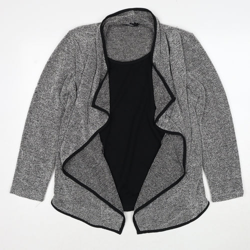 Bonmarché Womens Grey Round Neck Polyester Cardigan Jumper Size 14
