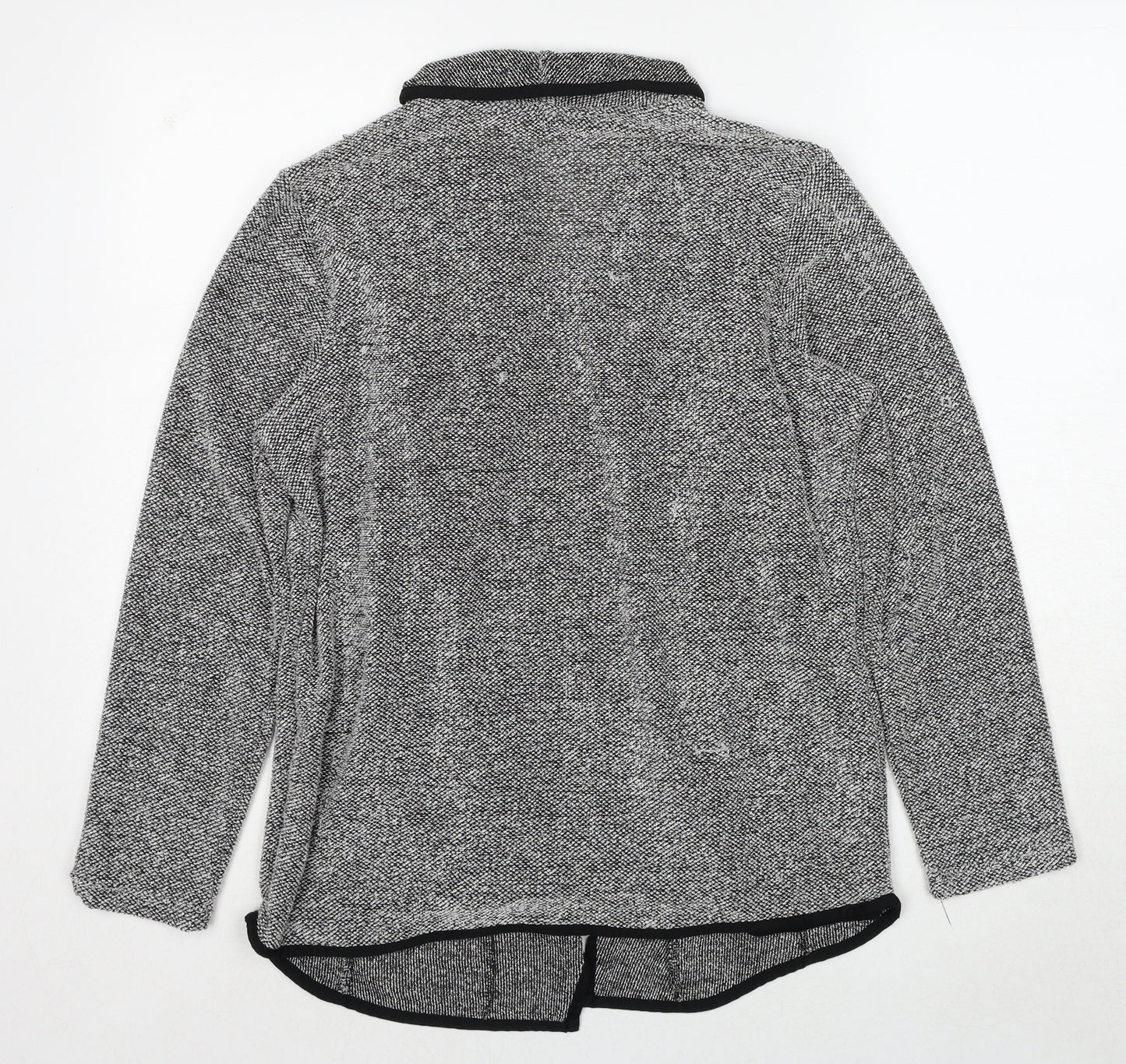 Bonmarché Womens Grey Round Neck Polyester Cardigan Jumper Size 14
