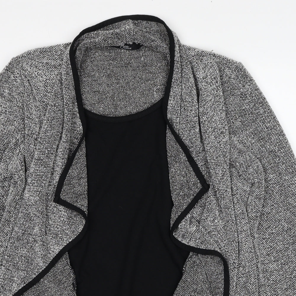Bonmarché Womens Grey Round Neck Polyester Cardigan Jumper Size 14