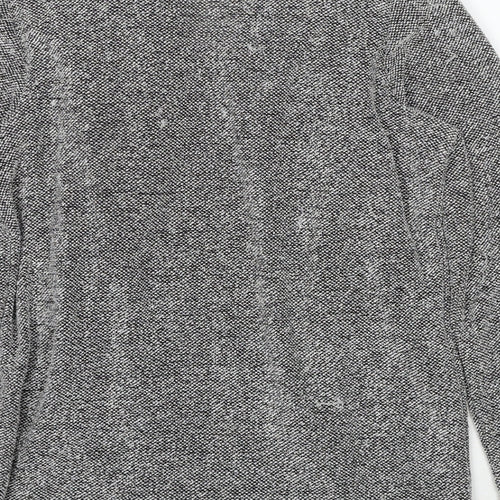 Bonmarché Womens Grey Round Neck Polyester Cardigan Jumper Size 14