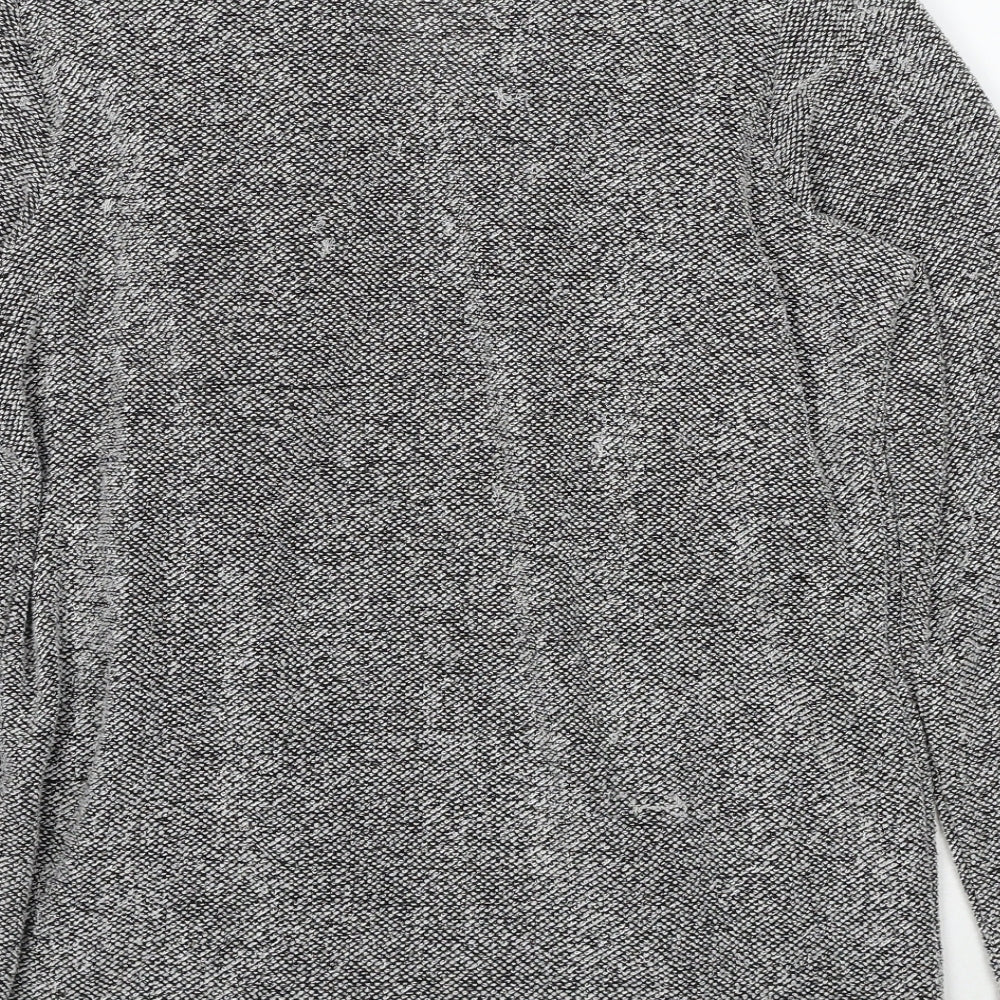 Bonmarché Womens Grey Round Neck Polyester Cardigan Jumper Size 14