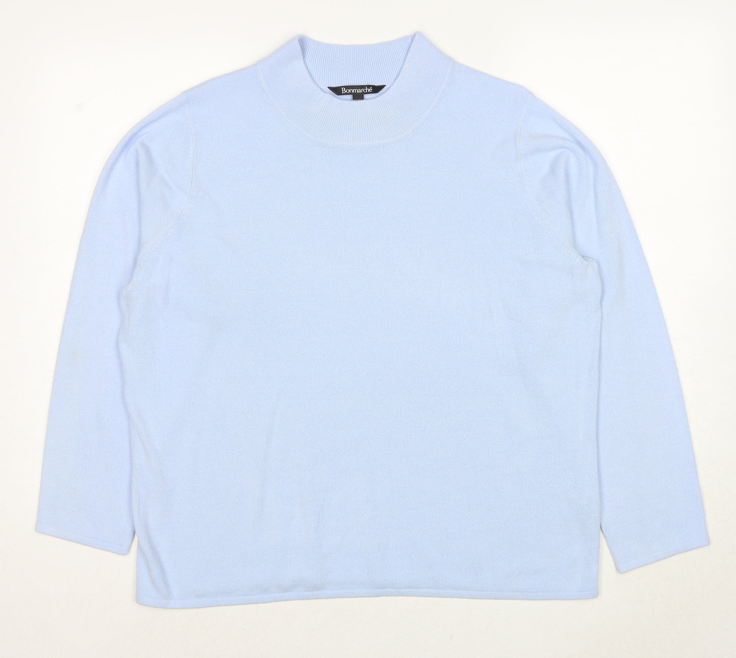 Bonmarché Womens Blue Round Neck Acrylic Pullover Jumper Size 20 - Size 22-24