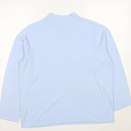 Bonmarché Womens Blue Round Neck Acrylic Pullover Jumper Size 20 - Size 22-24