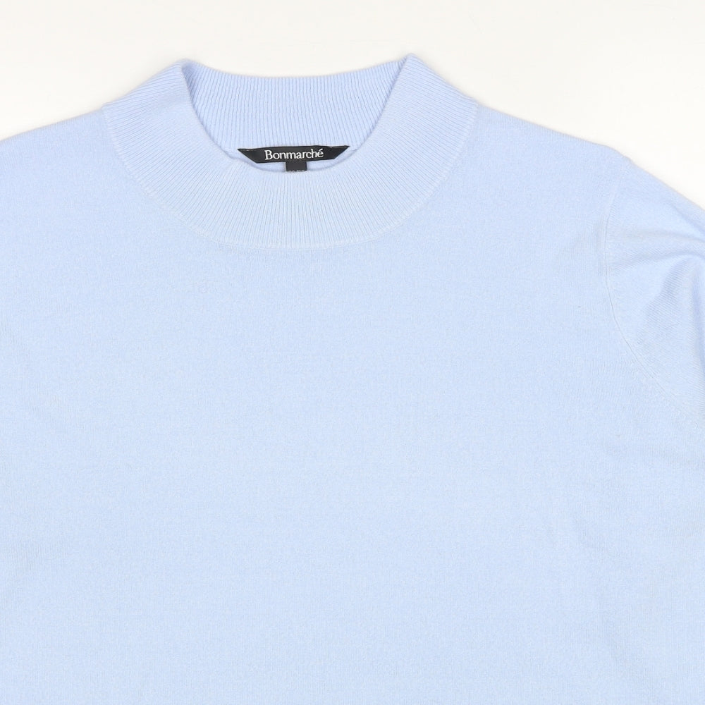 Bonmarché Womens Blue Round Neck Acrylic Pullover Jumper Size 20 - Size 22-24