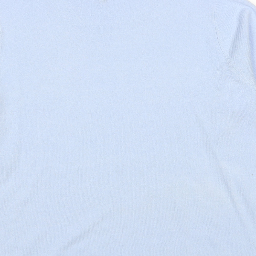 Bonmarché Womens Blue Round Neck Acrylic Pullover Jumper Size 20 - Size 22-24