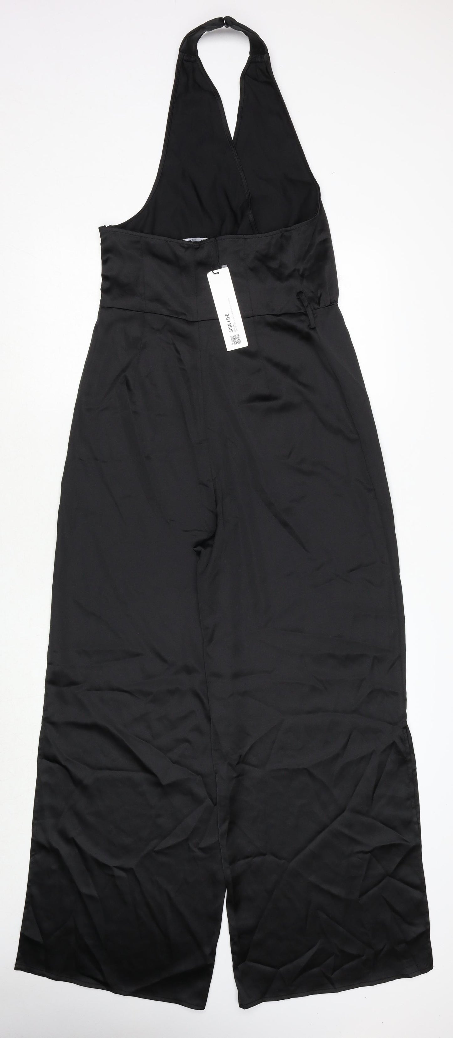 Zara Womens Black Polyester Jumpsuit One-Piece Size S Zip