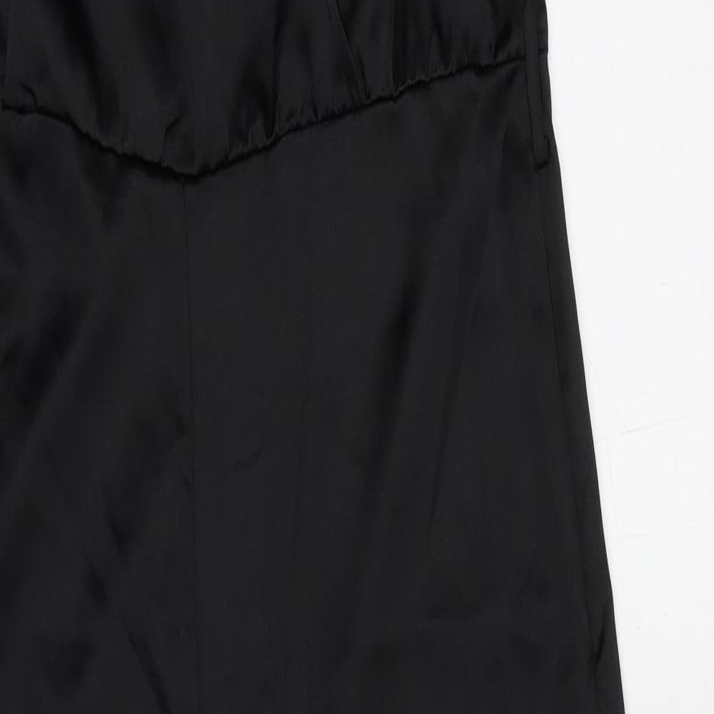 Zara Womens Black Polyester Jumpsuit One-Piece Size S Zip