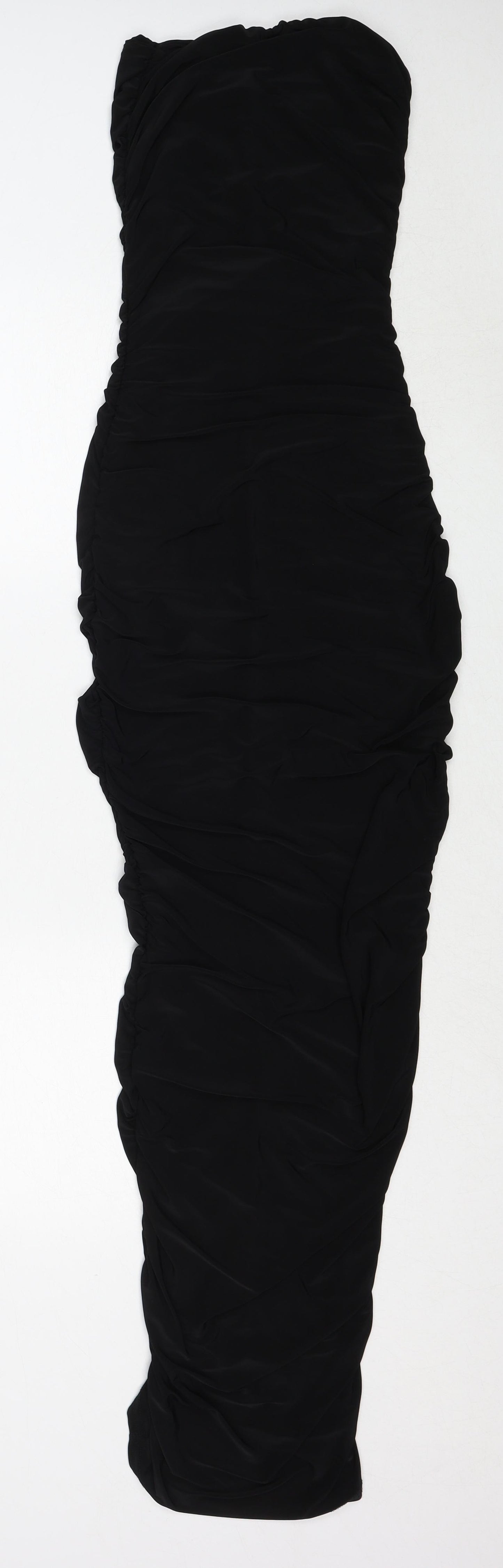 PRETTYLITTLETHING Womens Black Polyester Bodycon Size 8 Off the Shoulder Pullover