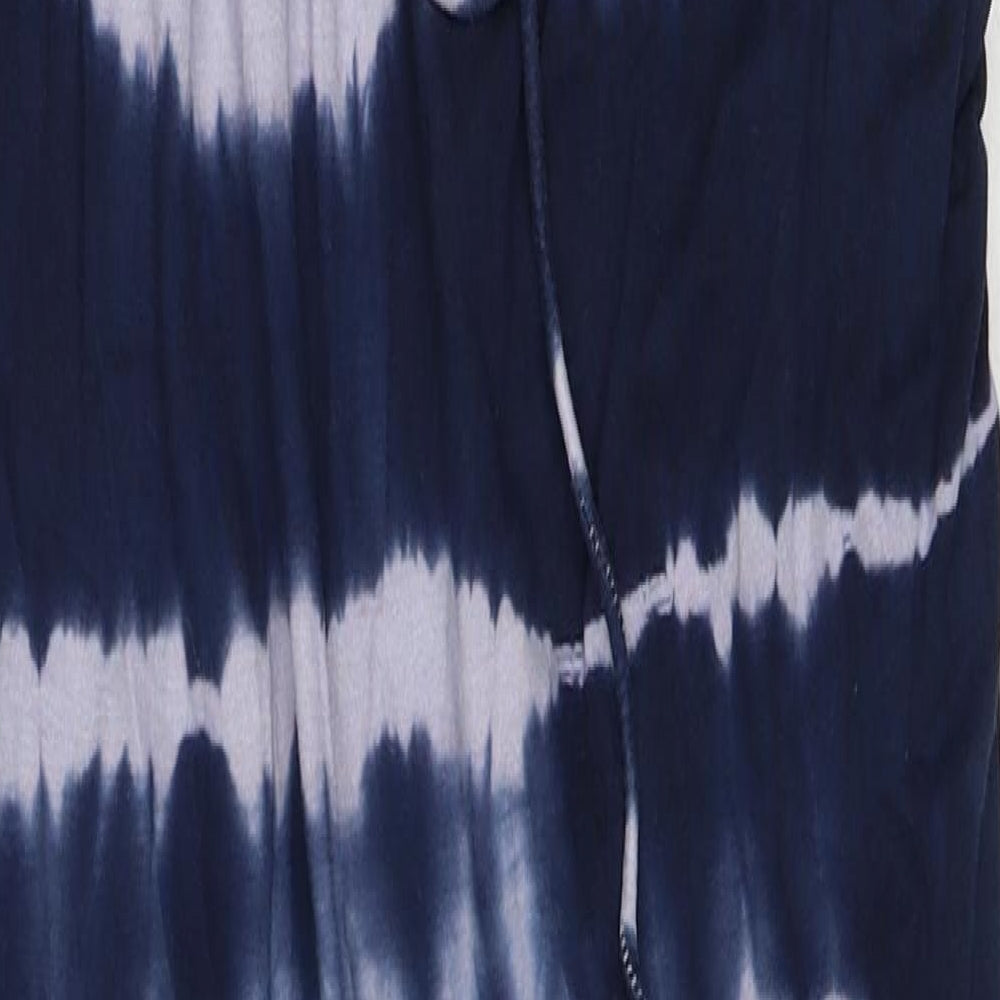 ASOS Womens Blue Tie Dye Cotton Maxi Size 8 V-Neck Tie
