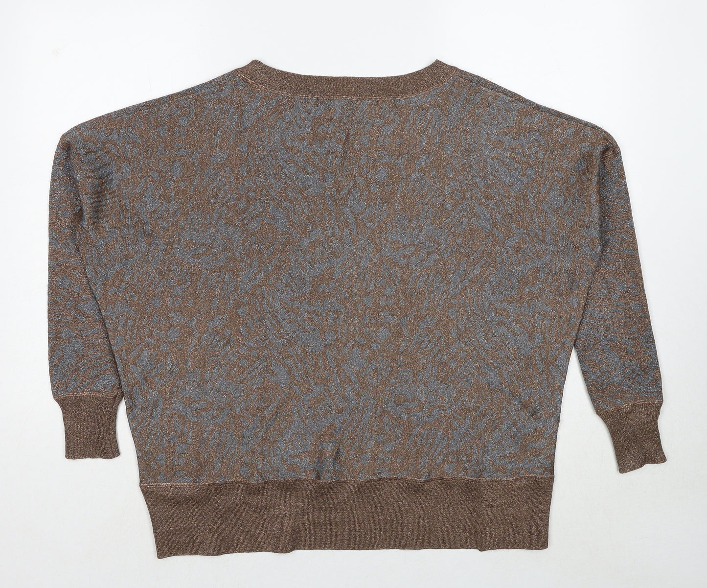 French Connection Womens Brown Round Neck Polyester Pullover Jumper Size XS