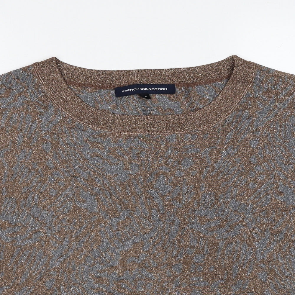 French Connection Womens Brown Round Neck Polyester Pullover Jumper Size XS