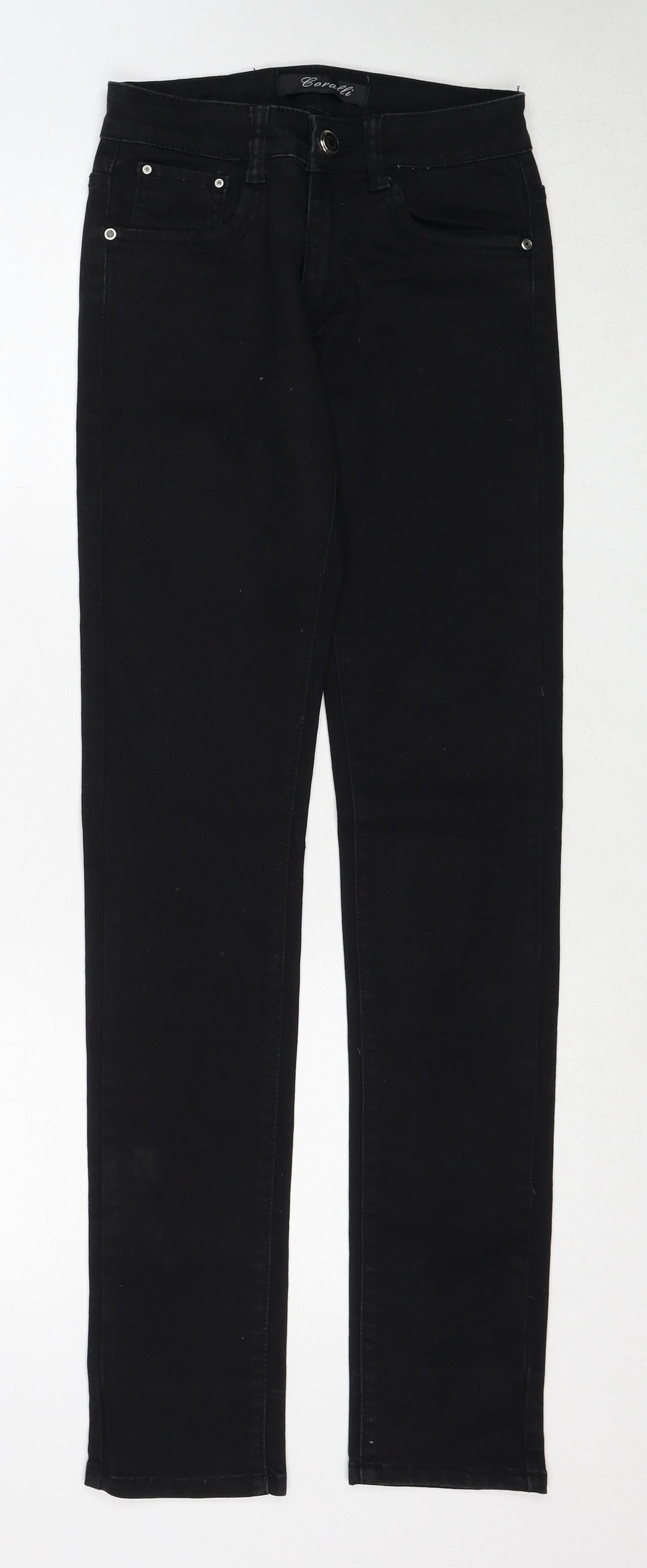 Goralli Womens Black Cotton Skinny Jeans Size 8 Regular Zip