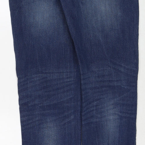 NEXT Mens Blue Cotton Straight Jeans Size 32 in L33 in Regular Zip