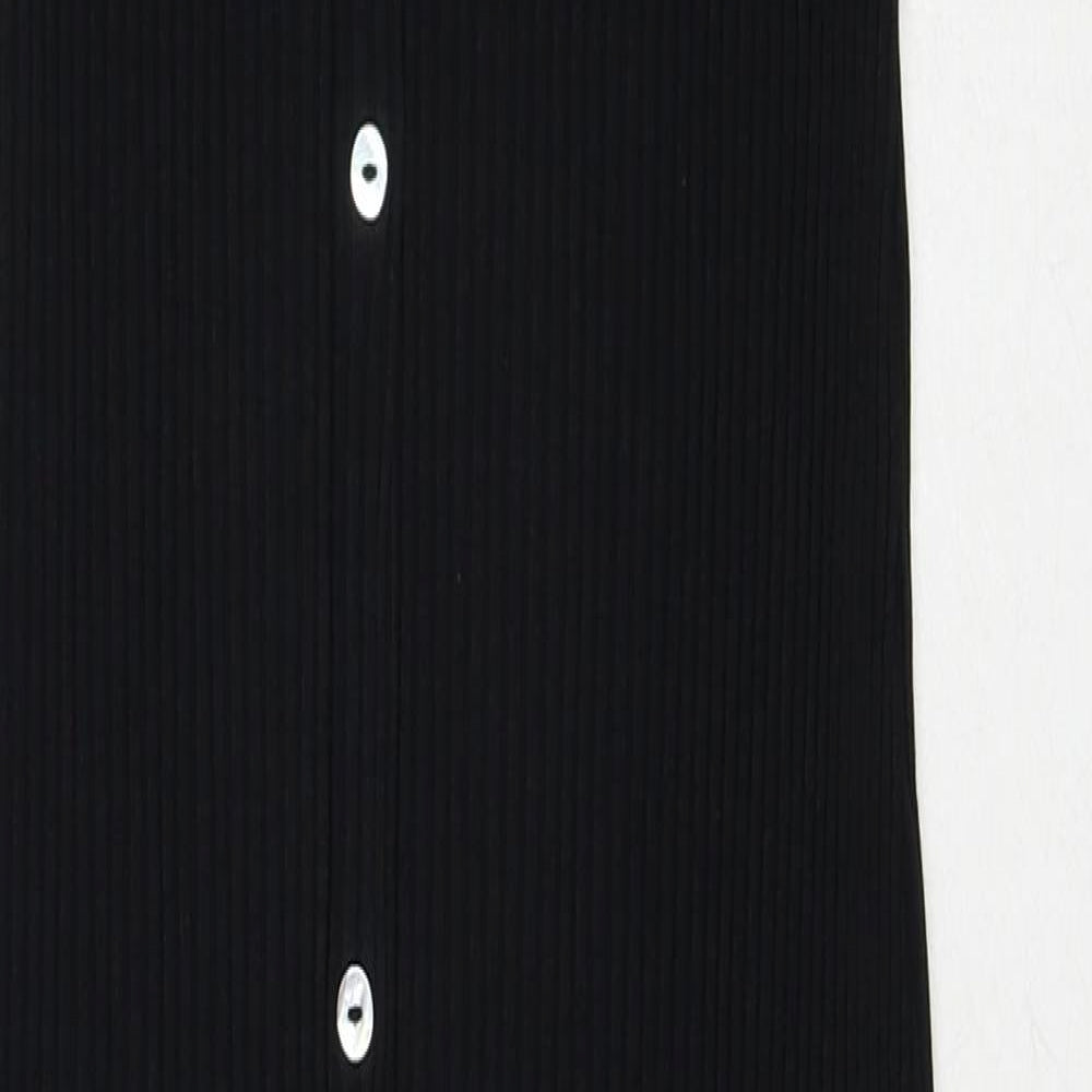 Zara Womens Black Viscose Bodycon Size M Round Neck Pullover