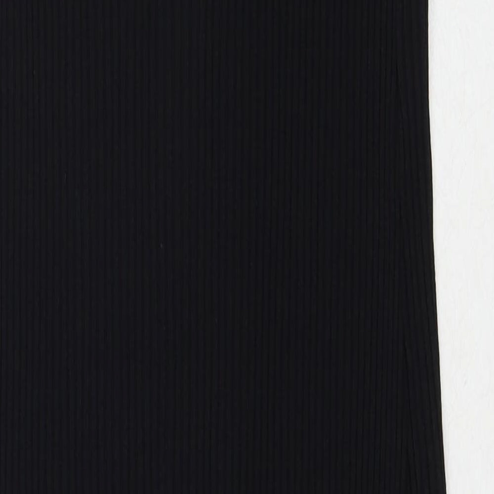 Zara Womens Black Viscose Bodycon Size M Round Neck Pullover