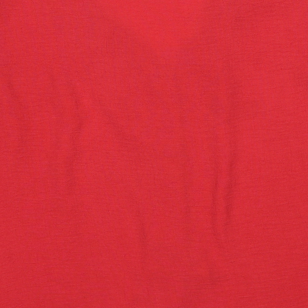 New Look Womens Red Polyester Basic Blouse Size 16 V-Neck