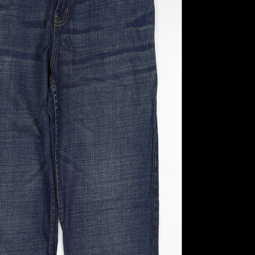 Burton Mens Blue Cotton Bootcut Jeans Size 36 in Regular Zip