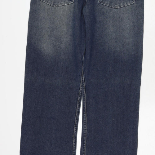 Pierre Cardin Mens Blue Cotton Straight Jeans Size 30 in Regular Zip