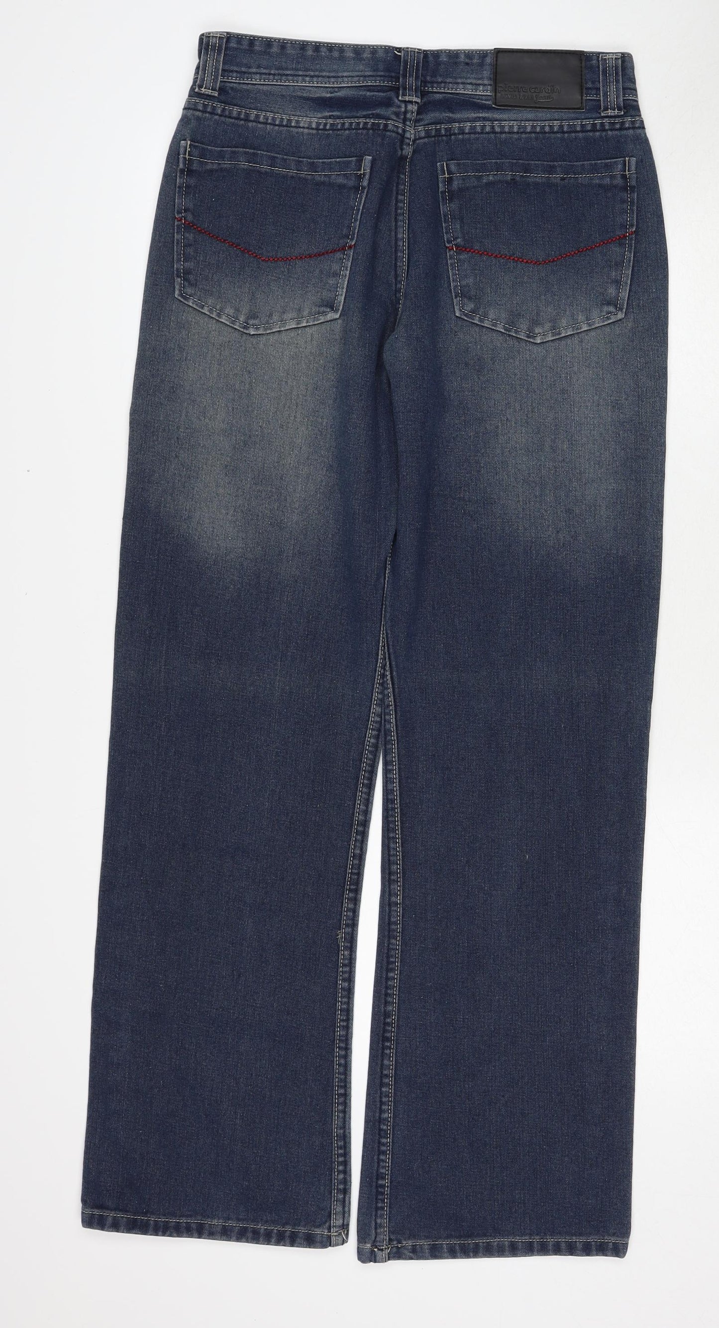 Pierre Cardin Mens Blue Cotton Straight Jeans Size 30 in Regular Zip