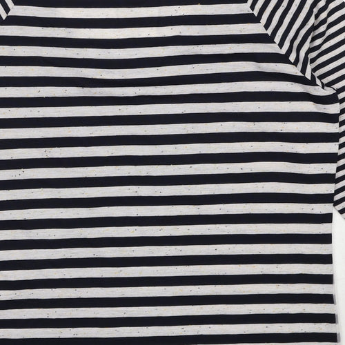Per Una Womens Multicoloured Striped Viscose Basic Blouse Size 16 Round Neck - Flower Print