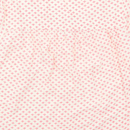 Saint Tropez Clothing Womens Pink Geometric Viscose Basic Blouse Size L Round Neck